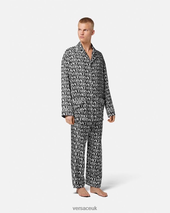 Men Versace Allover Pajama Top 6D2D061737 Black & Print Underwear & Beachwear