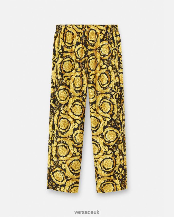 Men Versace Barocco Print Silk Pyjama Bottoms 6D2D061736 Print Underwear & Beachwear