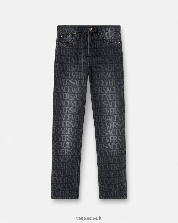 Men Versace Allover Jeans 6D2D061446 Black & Print Clothing