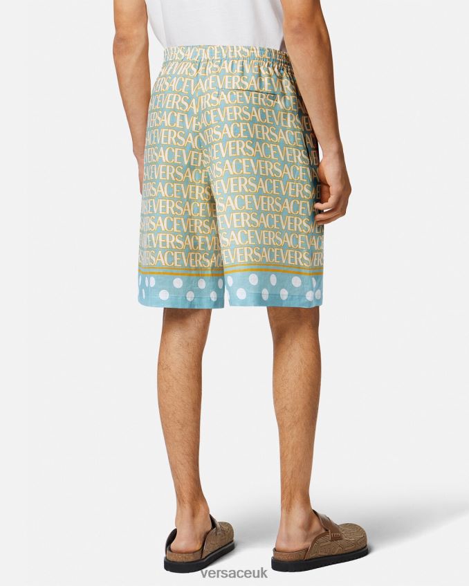 Men Versace Allover Linen Shorts 6D2D061439 Print Clothing