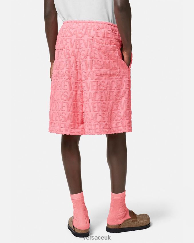 Men Versace Allover Towel Shorts 6D2D061430 Pink Clothing