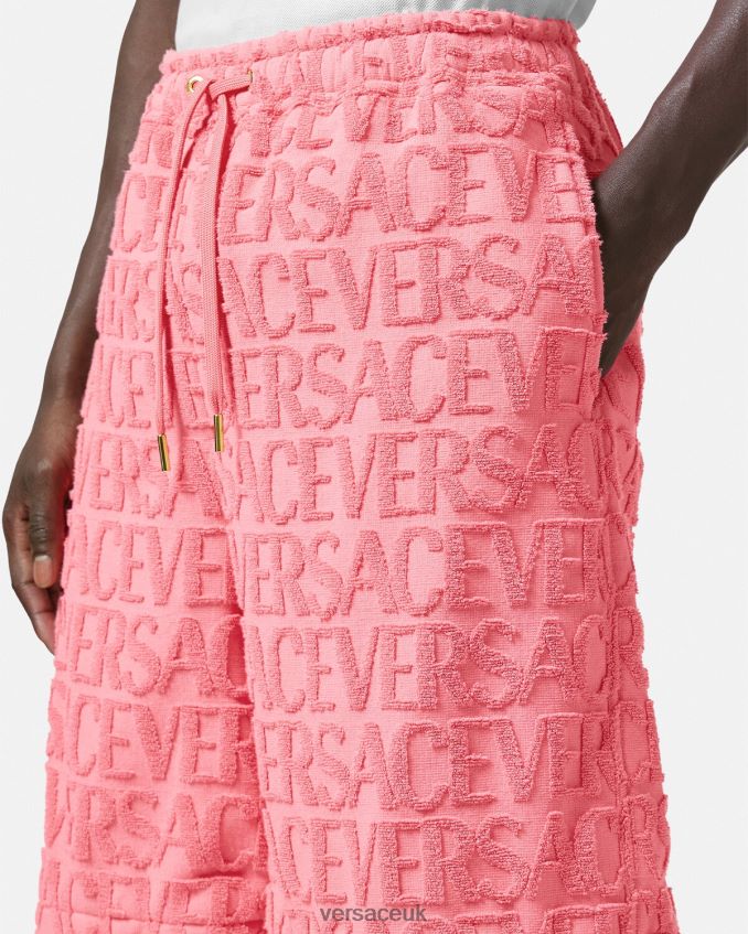 Men Versace Allover Towel Shorts 6D2D061430 Pink Clothing