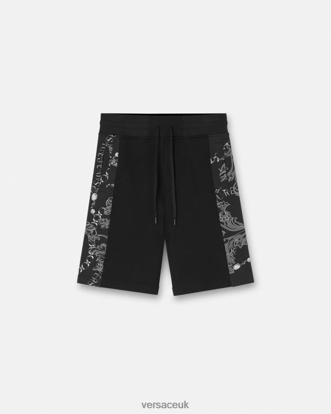 Men Versace Chain Couture Sweat Shorts 6D2D062441 Black Clothing