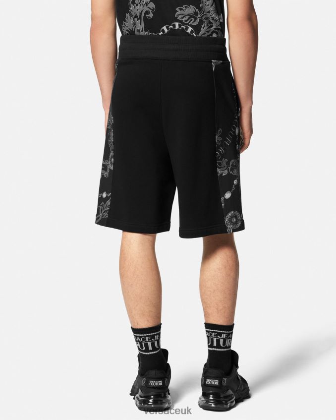 Men Versace Chain Couture Sweat Shorts 6D2D062441 Black Clothing