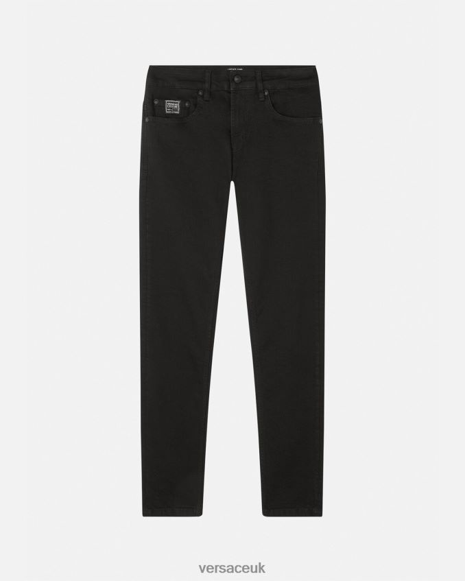 Men Versace Logo Jeans 6D2D062439 Black Clothing