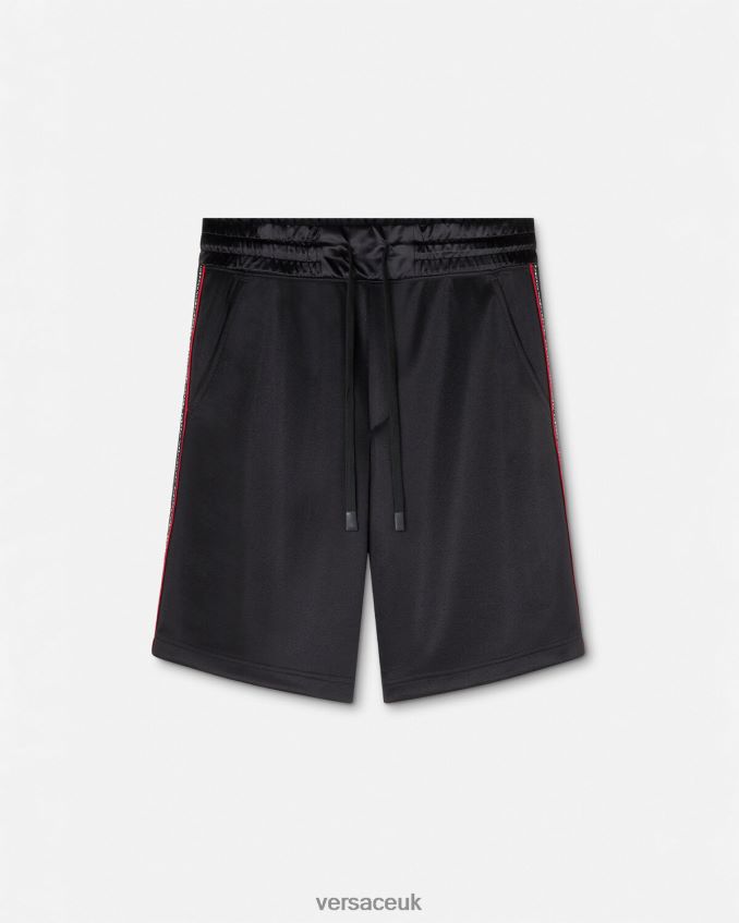 Men Versace Logo Sweat Shorts 6D2D062432 Black Clothing