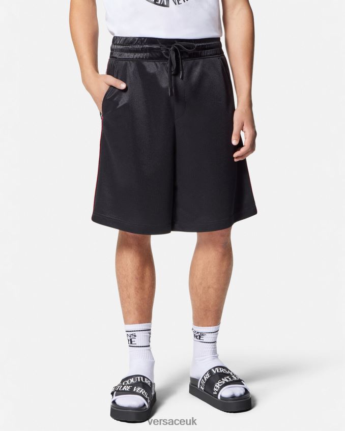 Men Versace Logo Sweat Shorts 6D2D062432 Black Clothing