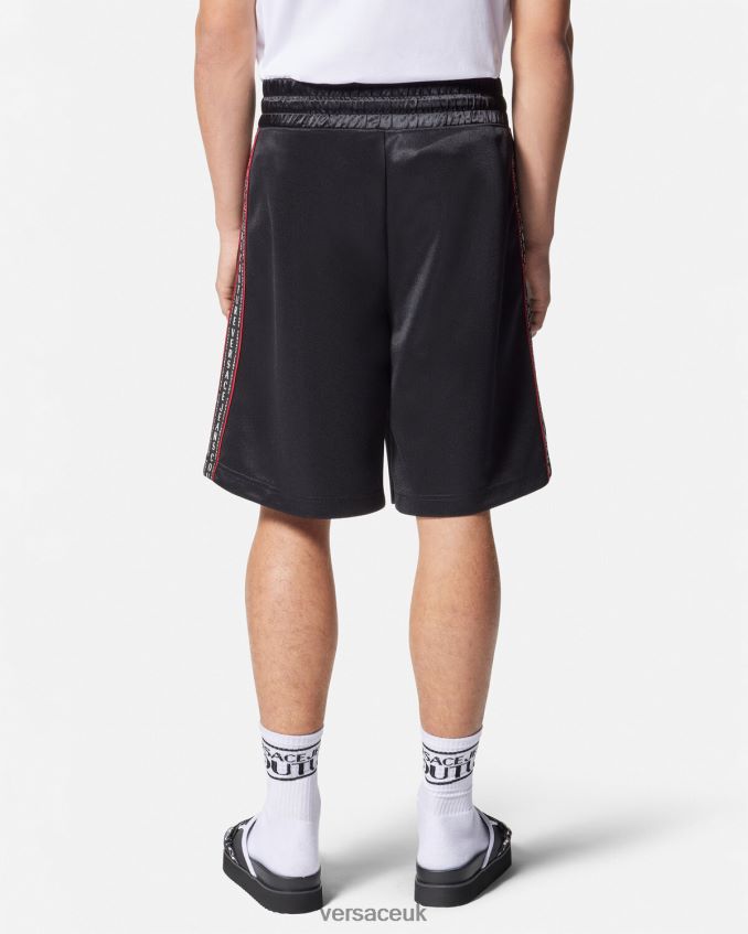 Men Versace Logo Sweat Shorts 6D2D062432 Black Clothing