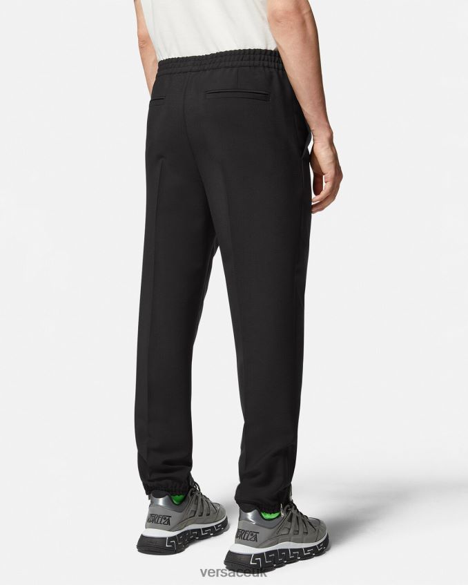 Men Versace Mohair Blend Jogger Pants 6D2D061450 Black Clothing