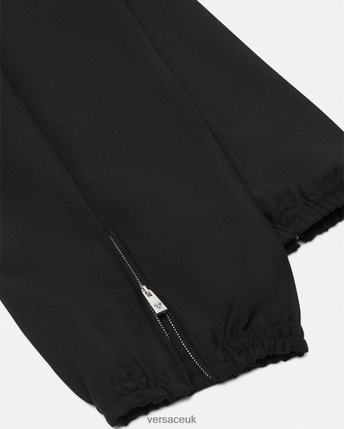 Men Versace Mohair Blend Jogger Pants 6D2D061450 Black Clothing