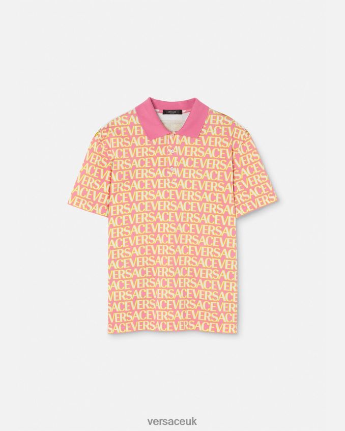 Men Versace Allover Short-Sleeved Polo 6D2D061356 Print Clothing