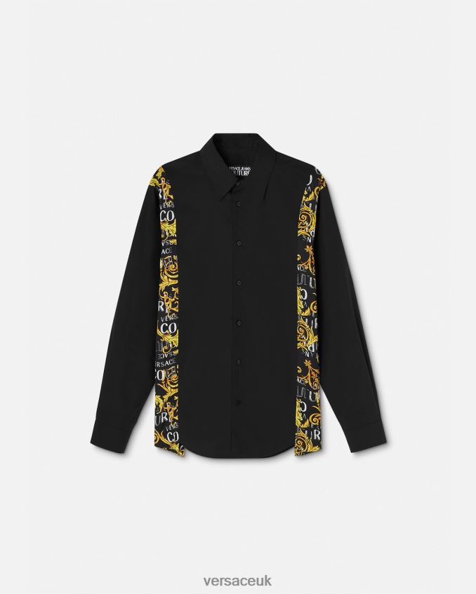 Men Versace Logo Couture Shirt 6D2D062397 Black Clothing