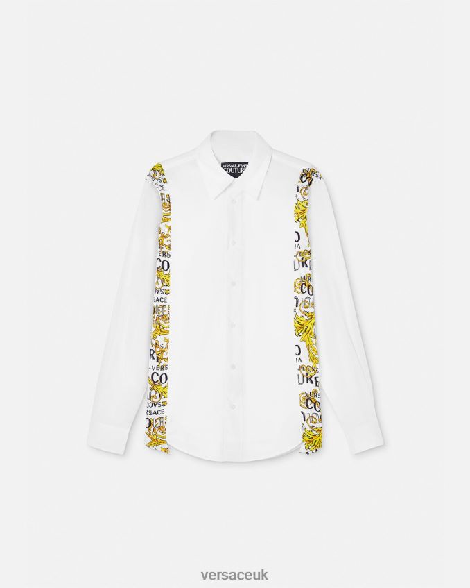 Men Versace Logo Couture Shirt 6D2D062399 White Clothing