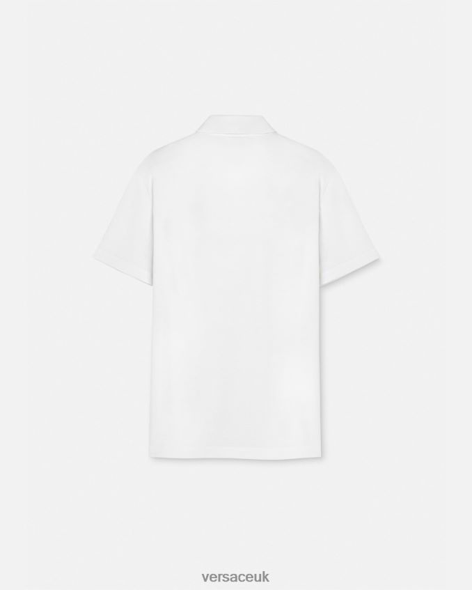 Men Versace Medusa Short-Sleeved Polo Shirt 6D2D061372 White Clothing