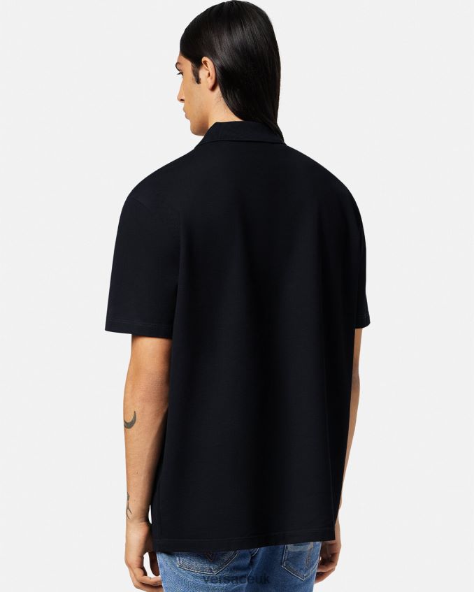 Men Versace Medusa Short-Sleeved Polo Shirt 6D2D061373 Black Clothing