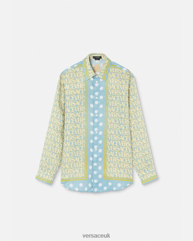 Men Versace Allover Linen Shirt 6D2D061287 Print Clothing
