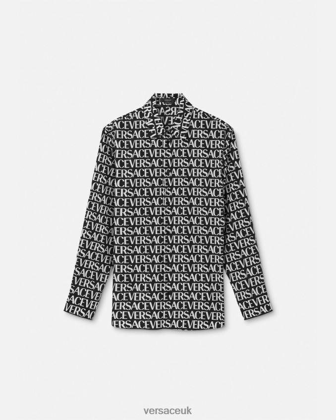 Men Versace Allover Shirt 6D2D061314 Black & Print Clothing