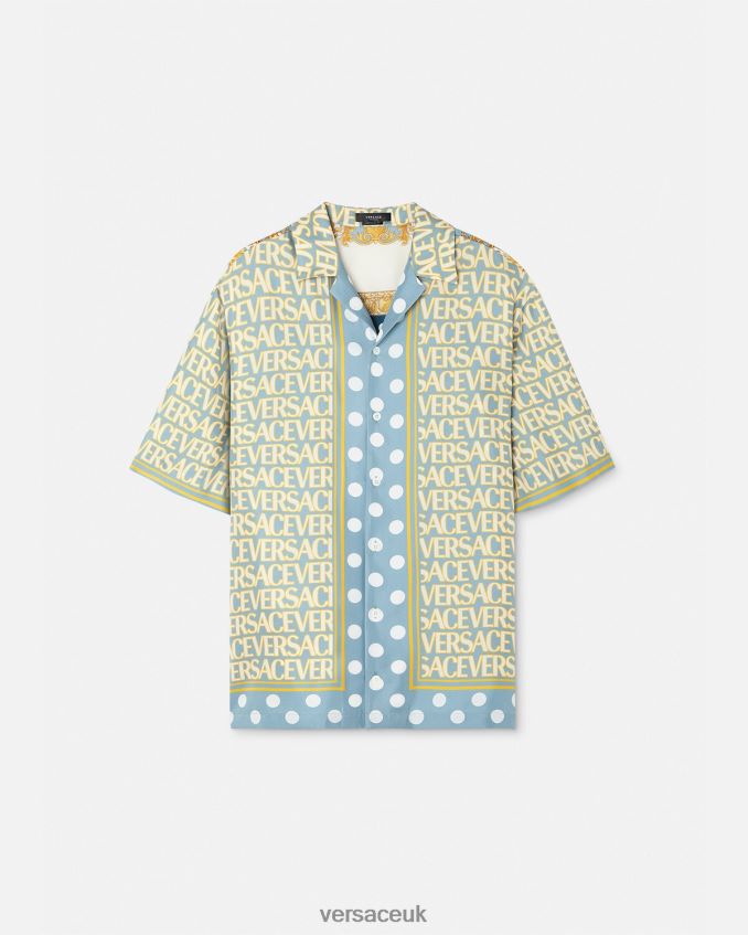 Men Versace Allover Silk Shirt 6D2D061285 Print Clothing