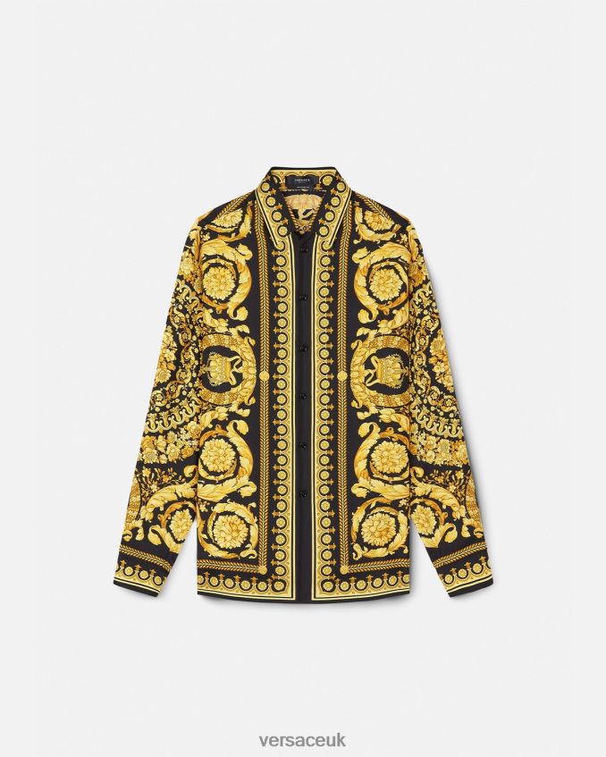 Men Versace Barocco Silk Shirt 6D2D061296 Print Clothing