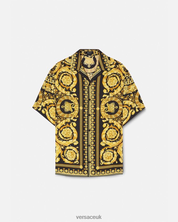 Men Versace Barocco Silk Shirt 6D2D061297 Print Clothing