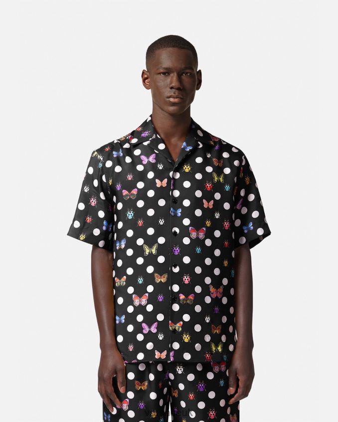 Men Versace Butterflies Silk Shirt 6D2D061282 One Color Clothing
