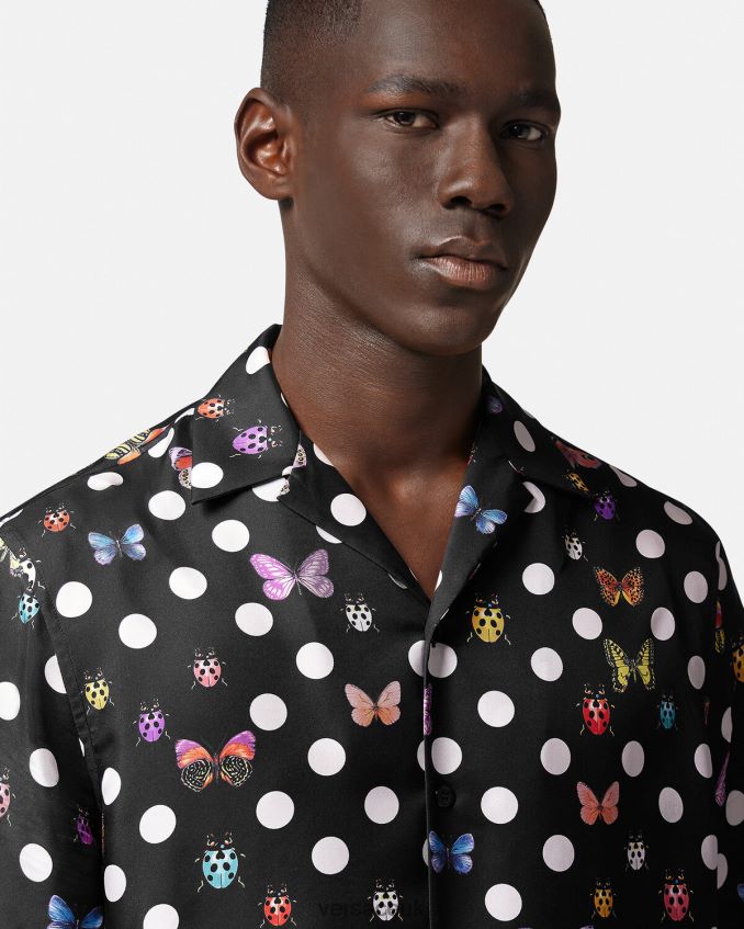 Men Versace Butterflies Silk Shirt 6D2D061282 One Color Clothing