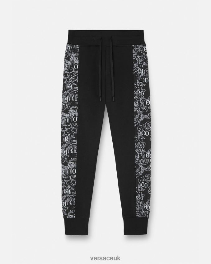 Men Versace Logo Couture Sweatpants 6D2D062426 Black Clothing