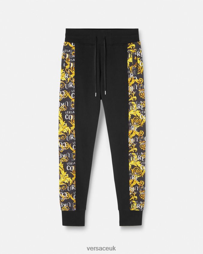 Men Versace Logo Couture Sweatpants 6D2D062427 Black & Gold Clothing