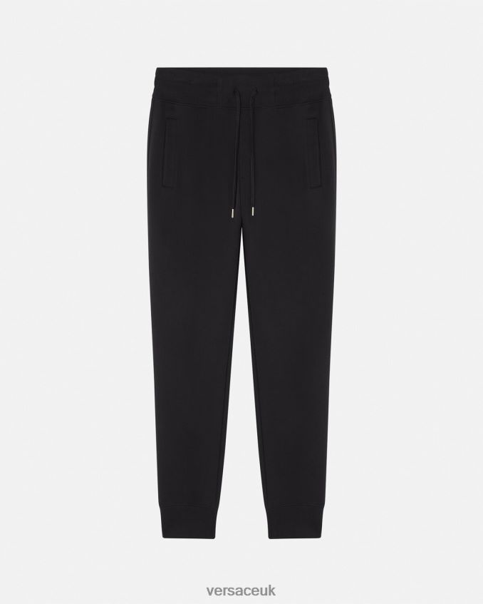 Men Versace Logo Sweatpants 6D2D062437 Black & Gold Clothing