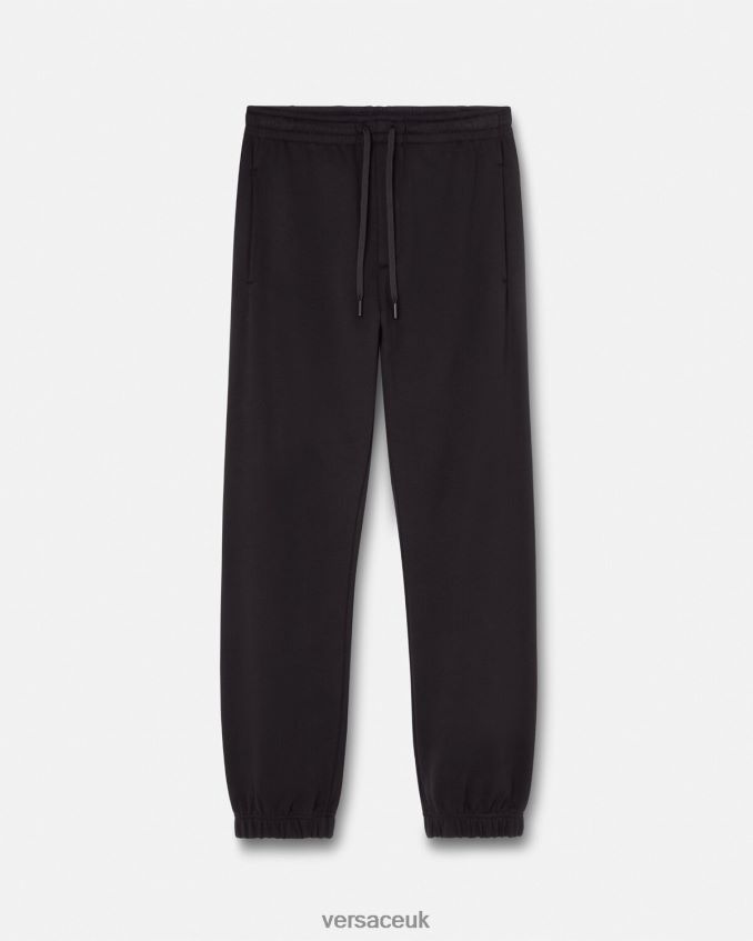 Men Versace Roses Logo Sweatpants 6D2D062381 Black Clothing
