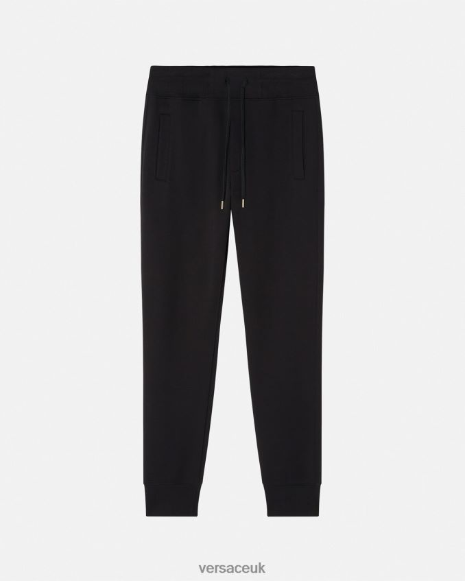 Men Versace V-Emblem Sweatpants 6D2D062436 Black & Gold Clothing
