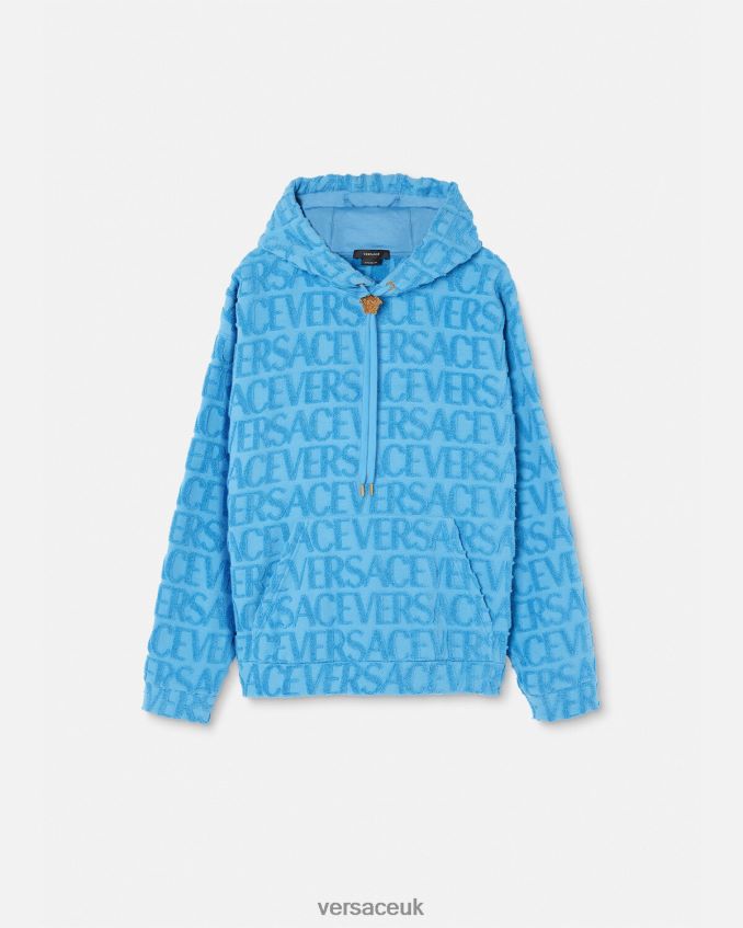 Men Versace Allover Towel Hoodie 6D2D061412 One Color Clothing