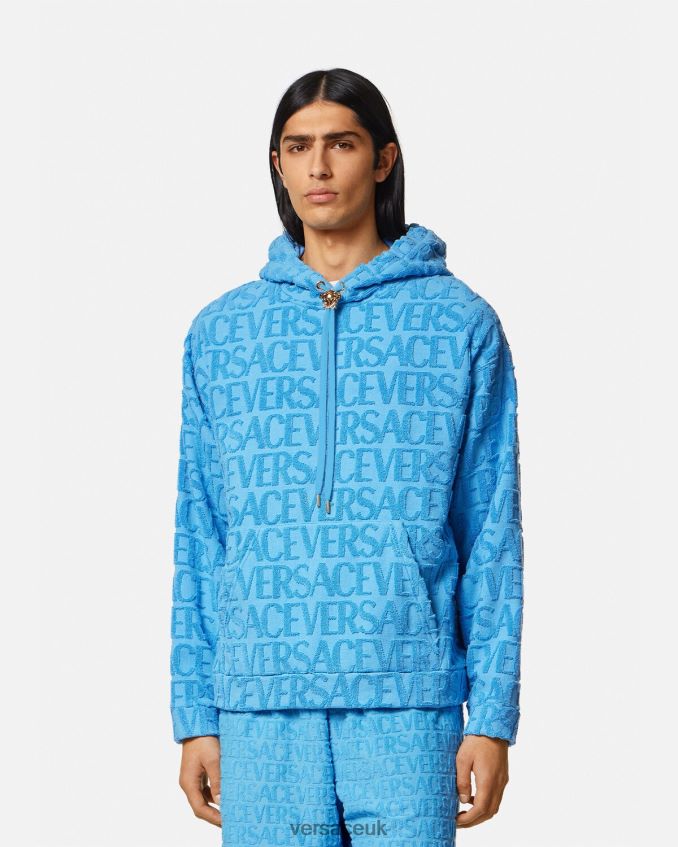 Men Versace Allover Towel Hoodie 6D2D061412 One Color Clothing