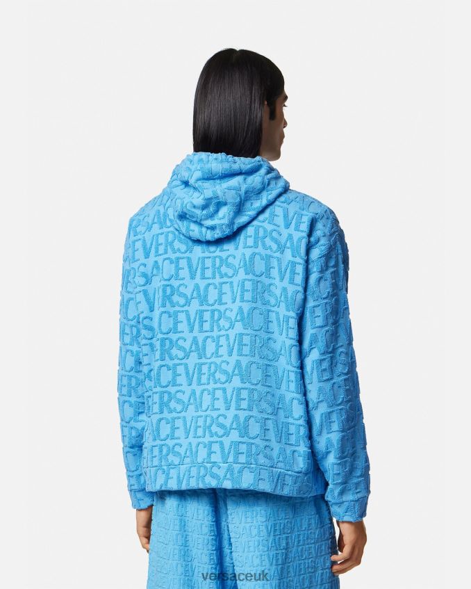 Men Versace Allover Towel Hoodie 6D2D061412 One Color Clothing