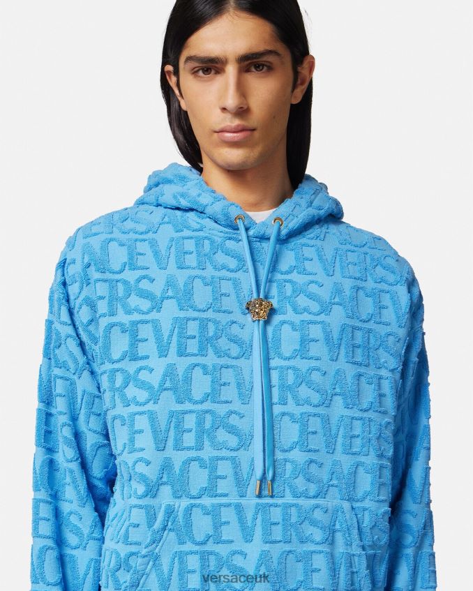 Men Versace Allover Towel Hoodie 6D2D061412 One Color Clothing