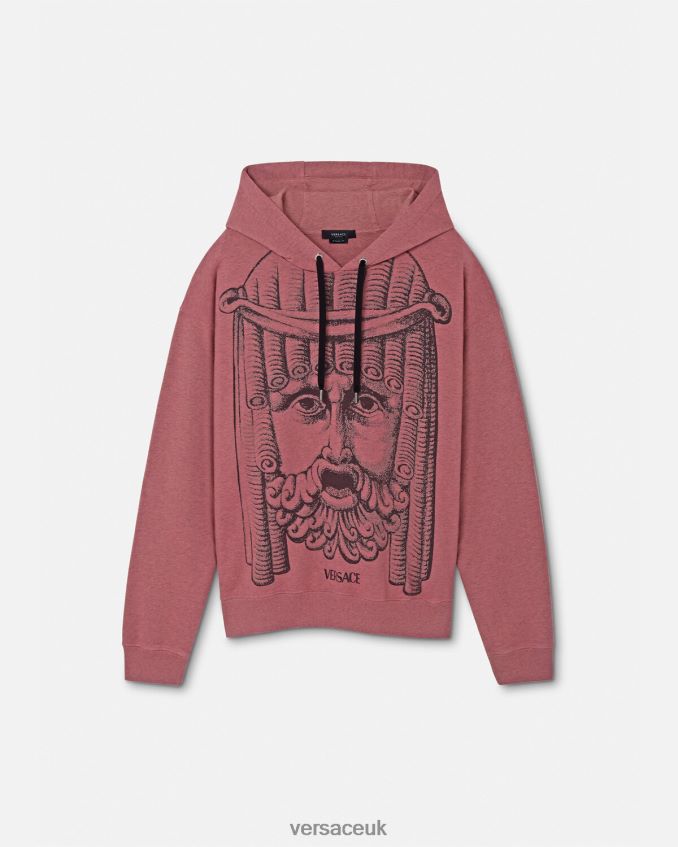 Men Versace La Maschera Hoodie 6D2D061416 Pink Clothing