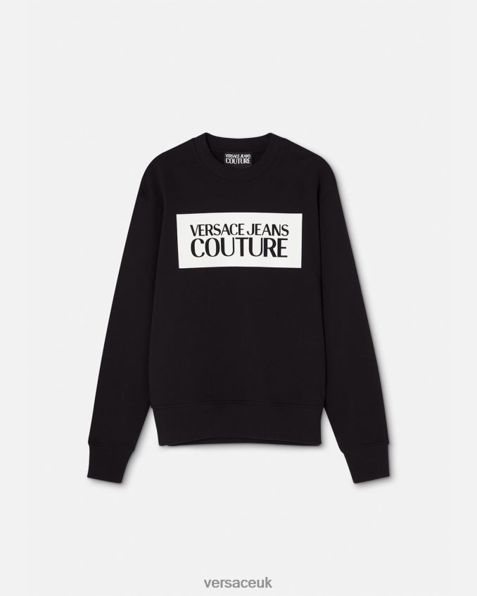 Men Versace Logo Sweatshirt 6D2D062377 Black Clothing