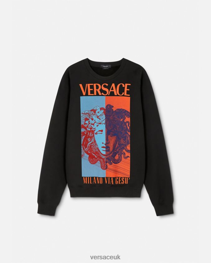 Men Versace Medusa Graphic Sweatshirt 6D2D061428 Black Clothing