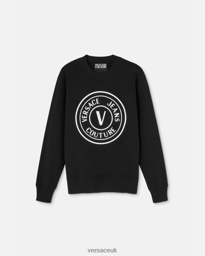 Men Versace V-Emblem Sweatshirt 6D2D062411 Black Clothing