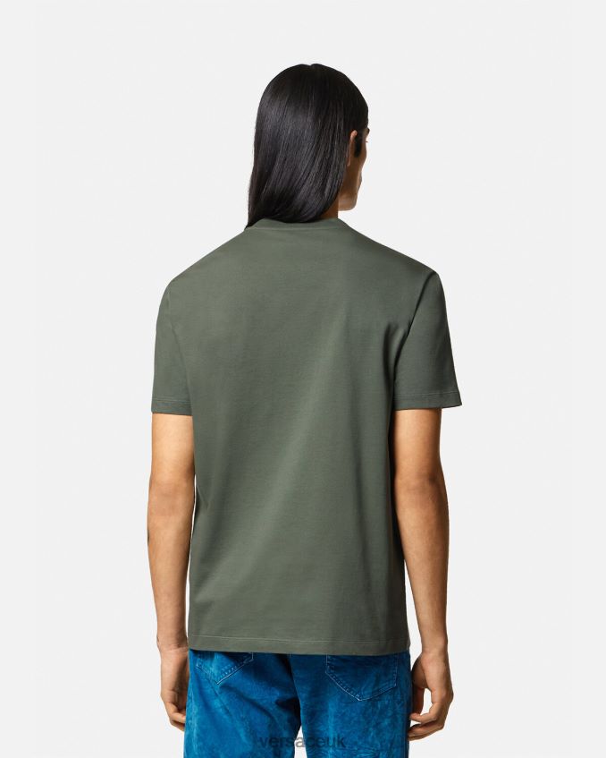Men Versace Barocco Silhouette Logo T-Shirt 6D2D061368 Green Clothing
