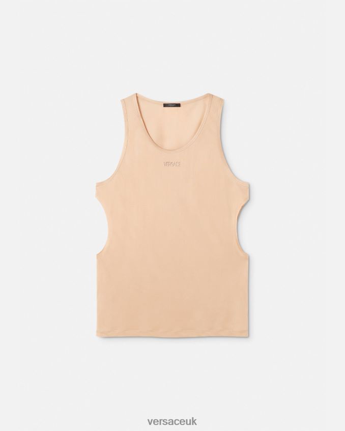 Men Versace Cutout Tank Top 6D2D061380 Beige Clothing