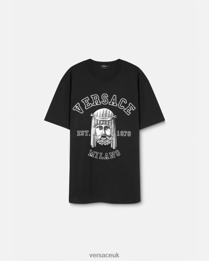 Men Versace La Maschera Logo T-Shirt 6D2D061385 Black Clothing