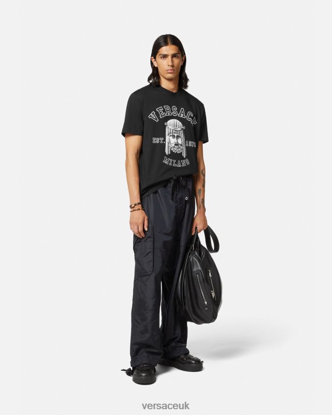 Men Versace La Maschera Logo T-Shirt 6D2D061385 Black Clothing