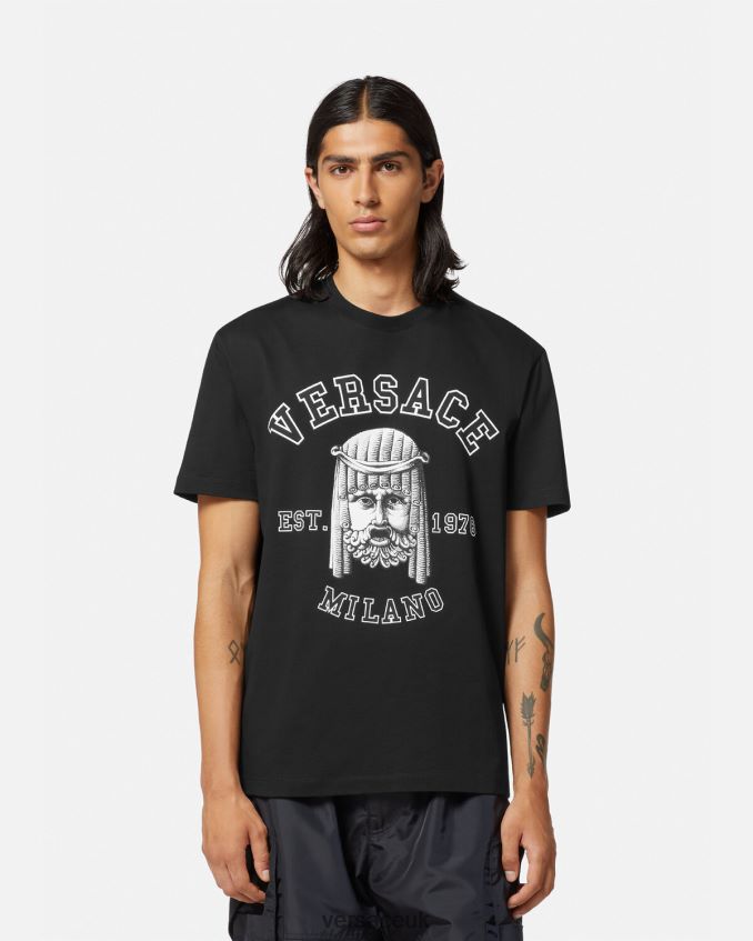 Men Versace La Maschera Logo T-Shirt 6D2D061385 Black Clothing
