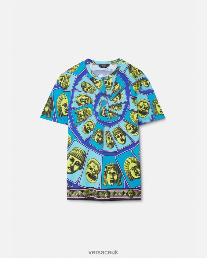 Men Versace Le Maschere T-Shirt 6D2D061381 Print Clothing