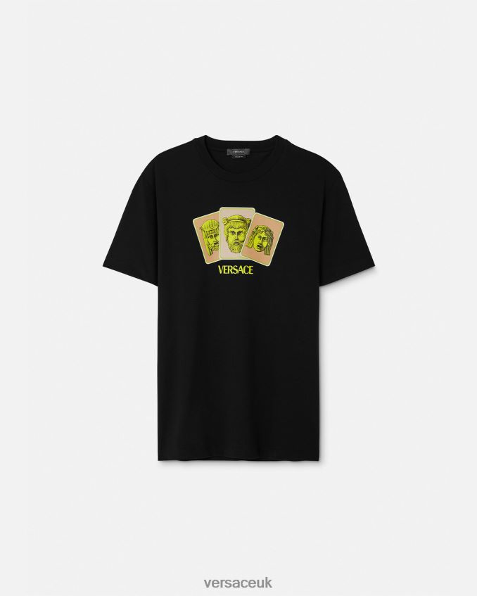 Men Versace Le Maschere T-Shirt 6D2D061382 Black Clothing