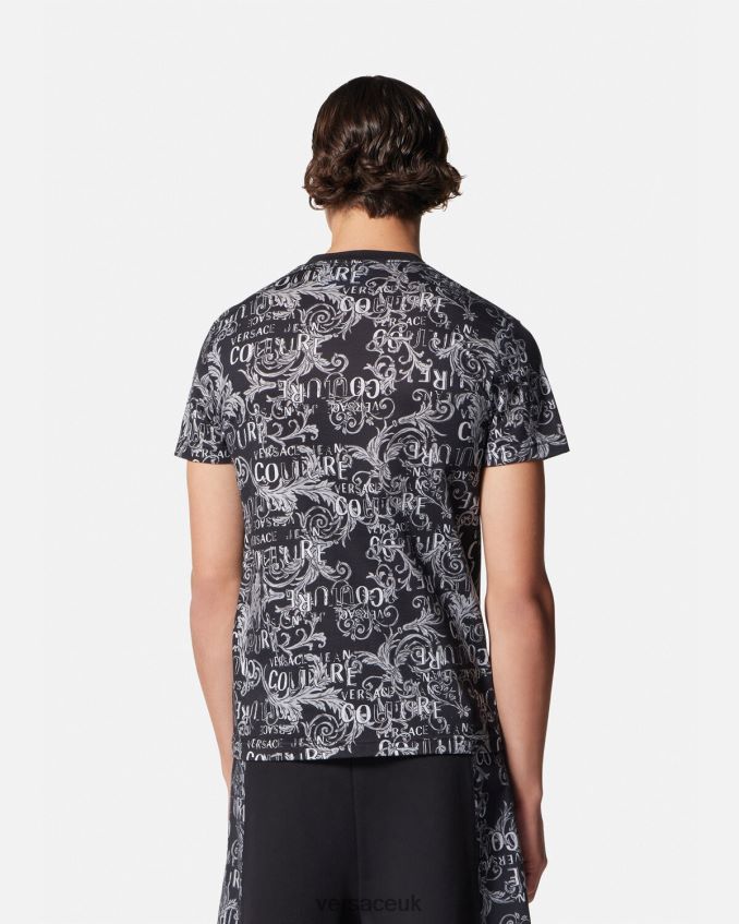 Men Versace Logo Couture T-Shirt 6D2D062385 Black & Print Clothing