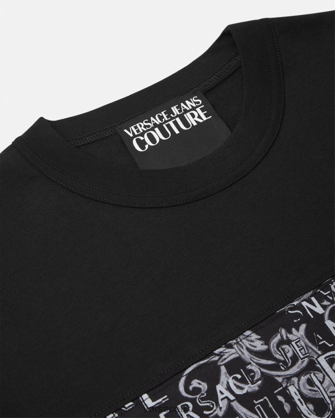 Men Versace Logo Couture T-shirt 6D2D062389 Black & Print Clothing