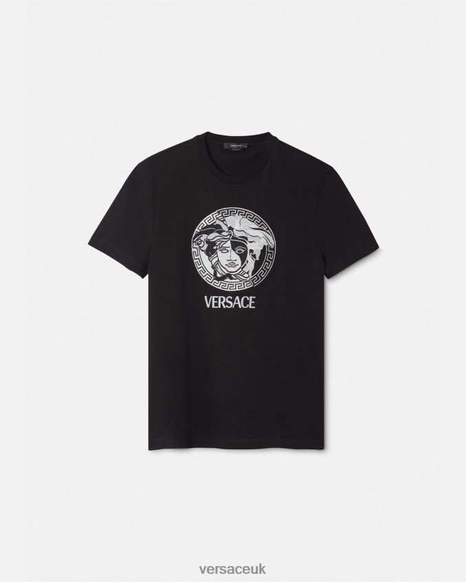 Men Versace Medusa Logo T-Shirt 6D2D061397 Black Clothing