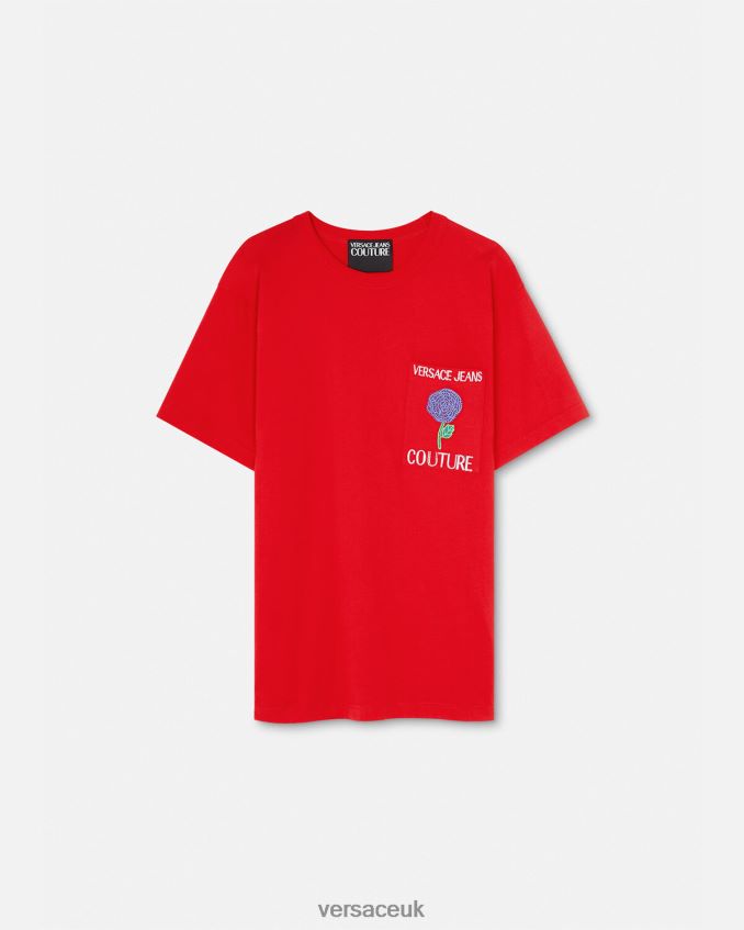 Men Versace Roses Logo T-Shirt 6D2D062373 Orange Clothing